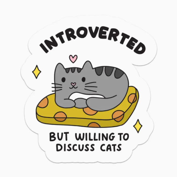 Introverted Cat Sticker Online Hot Sale