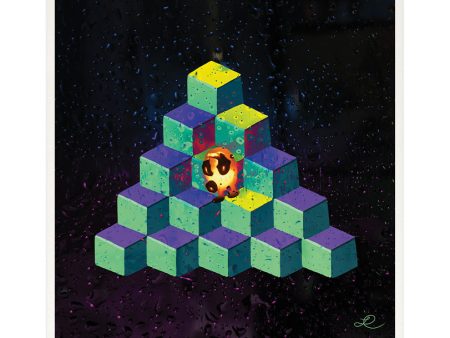 Q*bert s Next Move  Drawplets Arcade Art Print For Cheap