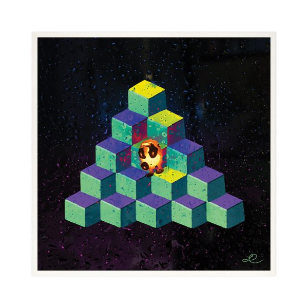 Q*bert s Next Move  Drawplets Arcade Art Print For Cheap