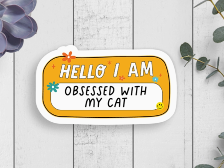 Obsessed With My Cat Sticker Hot on Sale