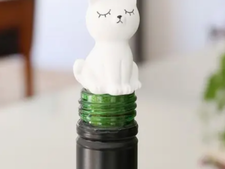 Seated Cat Bottle Stopper Hot on Sale