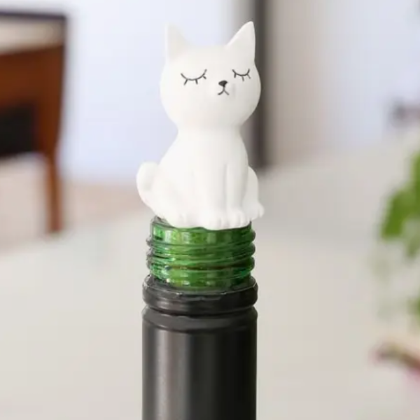 Seated Cat Bottle Stopper Hot on Sale