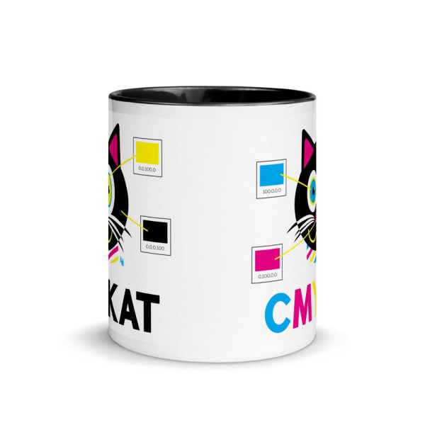 CMYKat  Cat Coffee Mug with Color Accents Hot on Sale