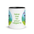 Take Me To Your Vegans  Alien Coffee Mug with Color Accents Online now