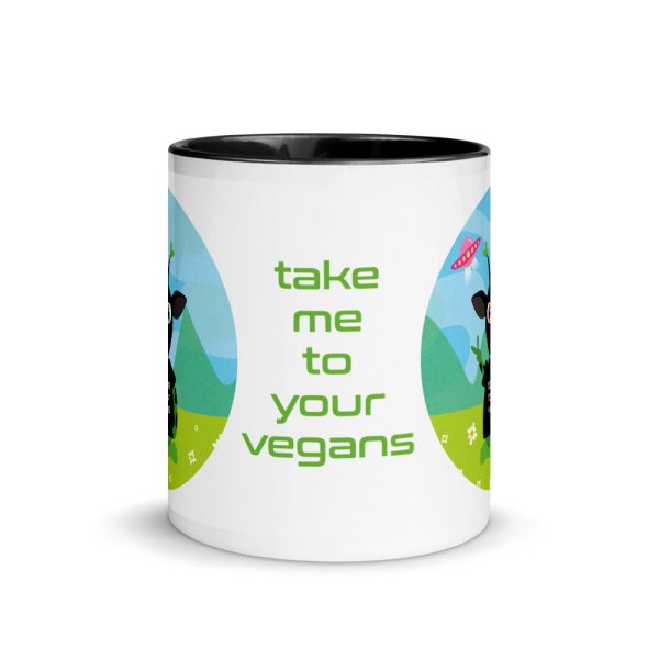 Take Me To Your Vegans  Alien Coffee Mug with Color Accents Online now