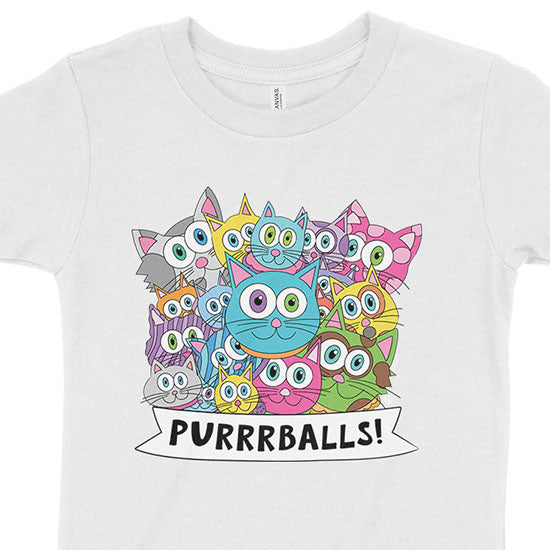 Purrrballs!  Kids Cats T-Shirt Online Hot Sale