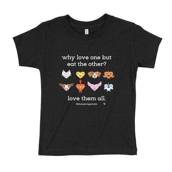 Why Love One but Eat the Other?  Vegan Kids T-Shirt Online now