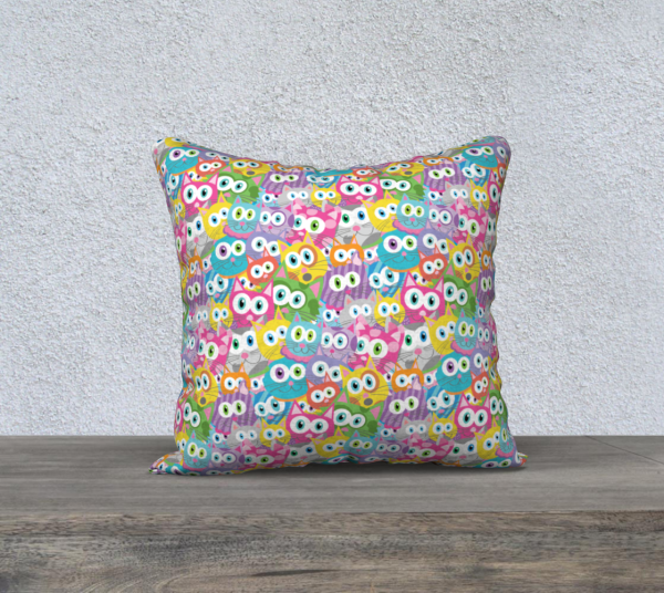 Purrrballs  Whimsical Colorful Cat Premium Throw Pillow Cover Hot on Sale