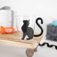 Black Cat Glass Mug Hot on Sale