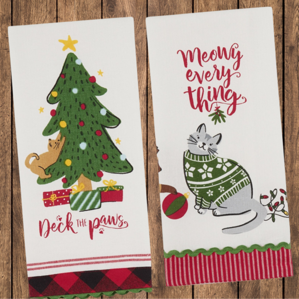 Meowy Christmas Towels (Set of 2) Sale