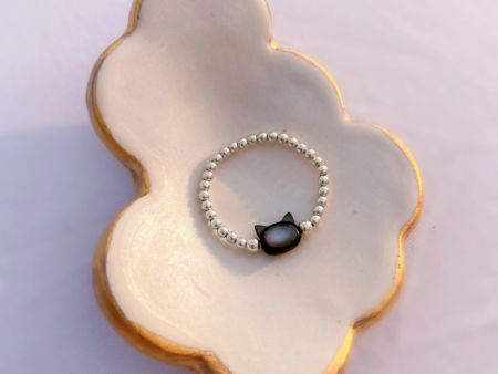 Black Cat Pearl Ring Discount