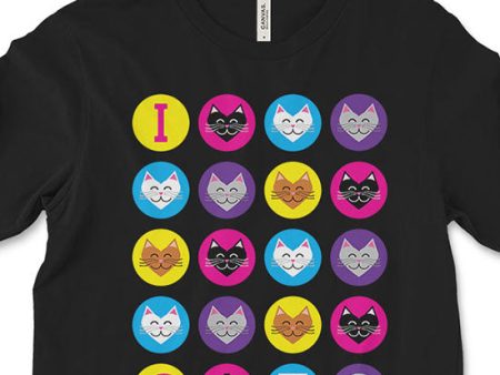 I 💜 Love 💜 Cats  Unisex Long Sleeve Tee Online Hot Sale