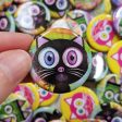 Somemeow Over the Rainbow  Singing Black Cat 1.25” Round Pinback Button Online now