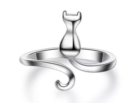 Silver Cat Ring For Cheap