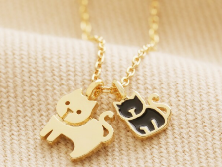 Kitten And Cat Necklace Cheap