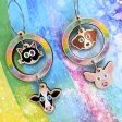 Why love one but eat the other?  Vegan Cat Cow, Dog Pig Printed Wood Charm Earrings For Sale