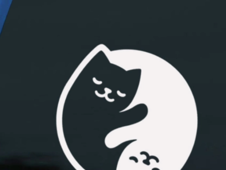 Yin Yang Cats Car Sticker Discount