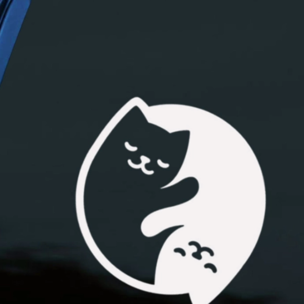 Yin Yang Cats Car Sticker Discount