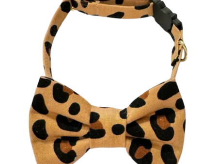 Leopard Print Bow Tie And Collar Set Sale