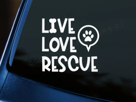 Live Love Rescue Car Sticker Cheap