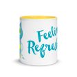 Feeling Refreshed  Cat Coffee Mug with Color Accents Fashion