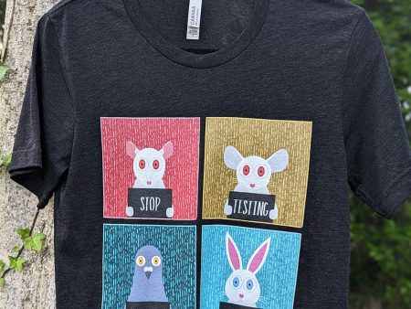 Stop Animal Testing  Unisex Tri-blend T-Shirt Sale